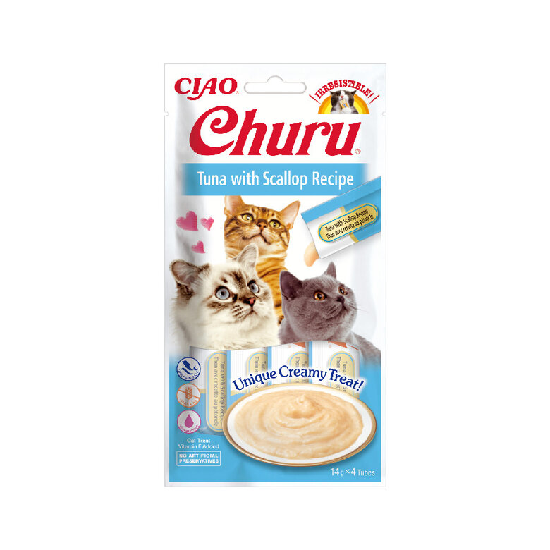 Churu Snack Cremoso de Atún con Vieira para gatos, , large image number null